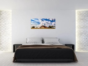 Tablou cu câmp de floarea soarelui (120x50 cm)