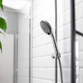 WENKO 23993100 - Cap de duș, sistem de economisire a apei, 11 x 11 cm, crom lucios/alb/gri