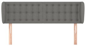 Tablie de pat cu aripioare gri inchis 147x23x78 88 cm textil 1, Morke gra, 147 x 23 x 78 88 cm