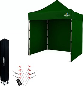 Foișor tip foarfecă 2x2 m Oțel | Dotări profesionale Ridicat în 45 s. - cu 3 pereți - Verde