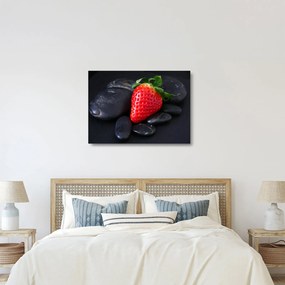 Tablou pe sticlă cu căpșună (70x50 cm)
