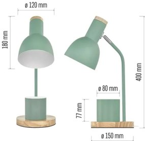 Lampă de masă POPPY 1xE27/25W/230V verde