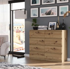 Comoda cu 8 sertare R-120-S8 - diferite variante de culoare antracit mix artisan