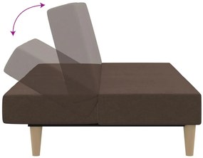 Canapea extensibila cu 2 locuri, gri taupe, textil Gri taupe, Fara scaunel pentru picioare Fara scaunel pentru picioare