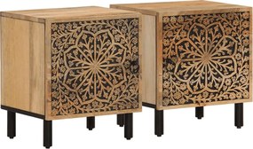 vidaXL Noptiere, 2 buc., 40x33x46 cm, lemn masiv de acacia
