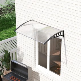 Outsunny Copertină Curbată pentru Exterior cu Panouri din Policarbonat și Sistem de Fixare Inclus | Aosom Romania