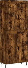 vidaXL Dulap înalt, stejar fumuriu, 69,5x34x180, lemn compozit
