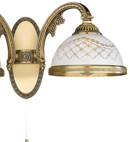 Aplica clasic design italian din alama, sticla 7002 RA-A. 7002/2