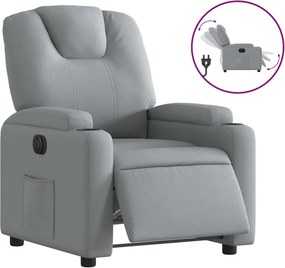 vidaXL Fotoliu rabatabil electric, gri deschis, textil