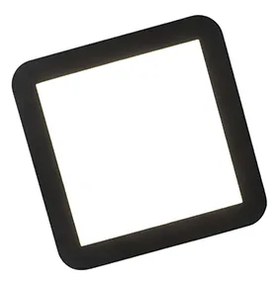 Plafoniera neagra 22,5 cm patrata cu LED cu dimmer 3 trepte IP44 - Steve