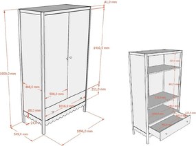 Șifonier de copii bej 110x190x55 cm Swingo – Vipack