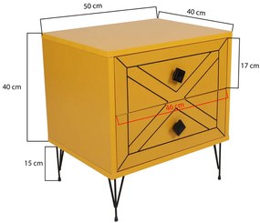 Măsuță de noptieră Luna Yellow