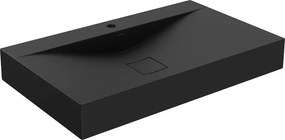 Mexen Poli chiuvetă deasupra blatului din conglomerat 1/O 80 x 48 cm, neagră - 23028071