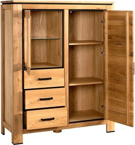Bufet lemn masiv natur Stefano II, 145 × 120 × 47 cm