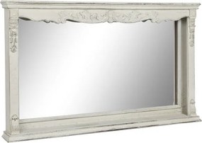 Oglindă decorativă, stil rustic vintage, culoare alb antichizat, din MDF și lemn de molid, „Spruce”