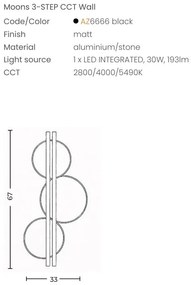 Aplica de perete LED CCT MOONS
