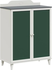 vidaXL Dulap cu două uși și față de tablă de cretă ROROS Gri și alb