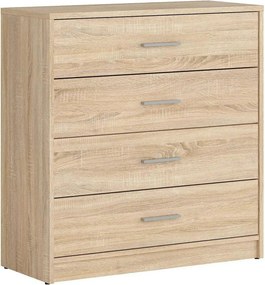Comoda NEPO PLUS, stejar sonoma, PAL laminat, cu 4 sertare, 80x34x84 c