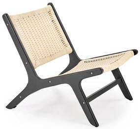 Scaun de grădină Folden (natural + negru). 1118281