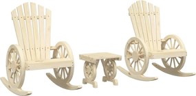 vidaXL Set mobilier de grădină, 3 piese, lemn masiv de brad