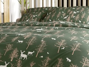 Lenjerie de pat din microfibra OAK DEER verde inchis Dimensiune lenjerie de pat: 70 x 90 cm | 140 x 200 cm
