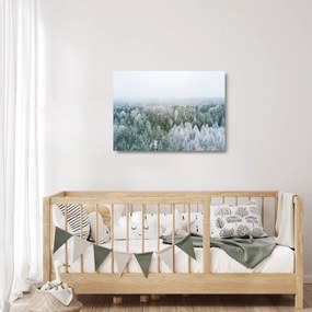 Tablou pe sticlă - Crestele munțillor înzăpezite (70x50 cm)