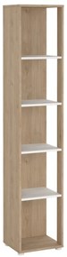 Bibliotecă albă/cu aspect de lemn de stejar 41x205 cm Sign – Tvilum