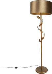 Lampă de podea aurie cu abajur bronz și interior auriu 50cm - Linden
