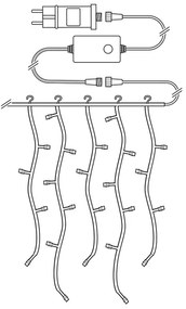 Perdea LED de Crăciun 240xLED/11 funcții 8m IP65 Wi-Fi Tuya Nedis WIFILXC04W250