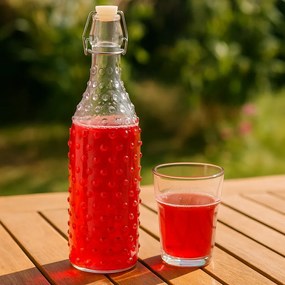 Sticlă cu capac cu clemă Dots 1 l