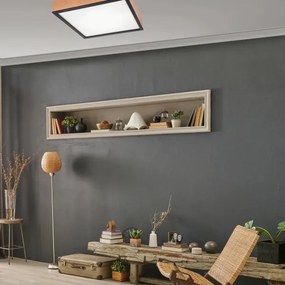 Plafonieră OAK SQUARE 4xE27/15W/230V 48x48 cm stejar/negru