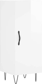 vidaXL Servantă, alb extralucios, 34,5x34x90 cm, lemn compozit