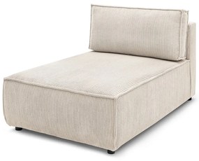 Modul pentru canapea crem cu tapițerie din catifea reiată (cu colț variabil) Nihad modular – Bobochic Paris