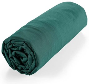 Cearceaf verde din bumbac organic cu elastic 180x200 cm Biolina – douceur d'intérieur