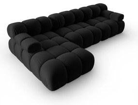 Canapea neagră cu tapițerie din catifea 285 cm Bellis – Micadoni Home