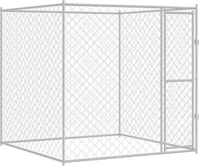 vidaXL Cușcă pentru câine Argintiu 200 x 200 x 200 cm Oțel Galvanizat