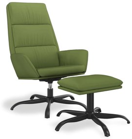 3097900 vidaXL Scaun de relaxare cu taburet, verde deschis, catifea