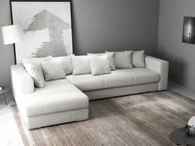 Colțar extensibil dumonde cu ladă de depozitare si sezut confortabil din spuma high-density, Gloria Zoom Cream 320x183 cm