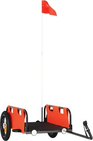 vidaXL Remorcă de bicicletă, portocaliu, textil oxford și fier