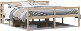 vidaXL Cadru de pat senior cu tăblie, 180x200 cm, lemn masiv de pin