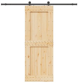 vidaXL Ușă glisantă cu set de feronerie 85x210 cm, lemn masiv de pin