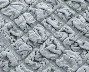 Husa elastica si creponata pentru coltar, cu volanas, culoare Bej Inchis