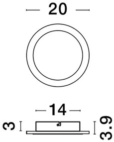 Aplica LED de perete design ambiental CYRCLE 20cm alba