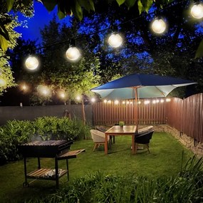Brilagi - Ghirlandă LED decorativă de exterior GIRLANDA 25xE12 20m negru IP44 alb cald + telecomandă