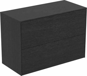 Dulap baza suspendat Ideal Standard Atelier Conca 2 sertare cu blat 80 cm finisaj stejar inchis