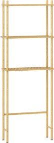 HOMCOM Unitate de Depozitare Deasupra Toaletei din Bambus cu 3 Rafturi, 63,5x25,5x181 cm, Lemn Natural | Aosom Romania