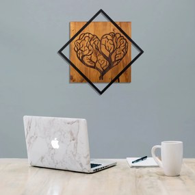 Accesoriu decorativ de perete din lemn Tree heart