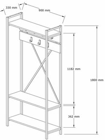 Cuier cu raft pentru încălțăminte Alfa White andGrey
