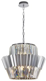 Lustră pe lanț DONNA 12xE14/40W/230V d. 55 cm crom mat