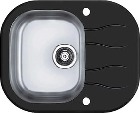 Chiuveta inox Alveus Wave 10 inox - negru 62x50 cm